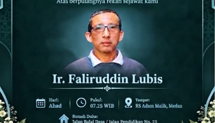 Dunia Jurnalistik Medan Berduka, Wartawan Senior Ir. Faliruddin Lubis Berpulang ke Rahmatullah