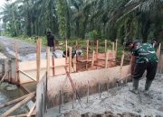 Kodim 0203/LKT Bangun Jembatan Beton di Kuala Langkat, Progres Capai 10 Persen