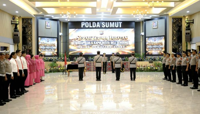 Kapolda Sumut Pimpin Sertijab Wakapolda dan Kapolresta Deli Serdang