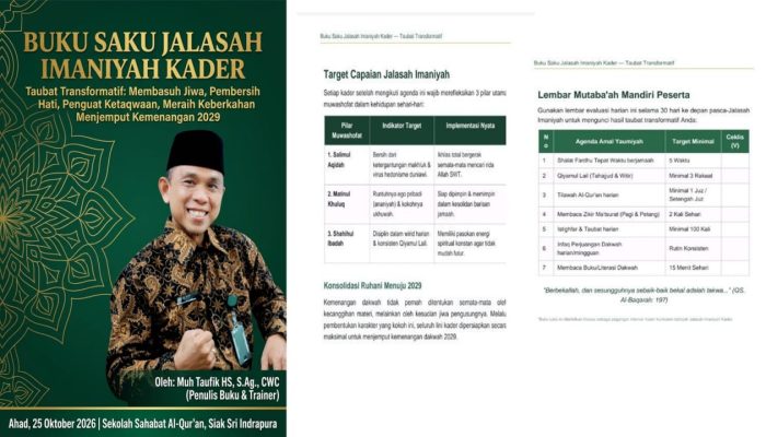 Jalasah Imaniyah Kader di Siak, Taubat Transformatif Menuju Kemenangan 2029